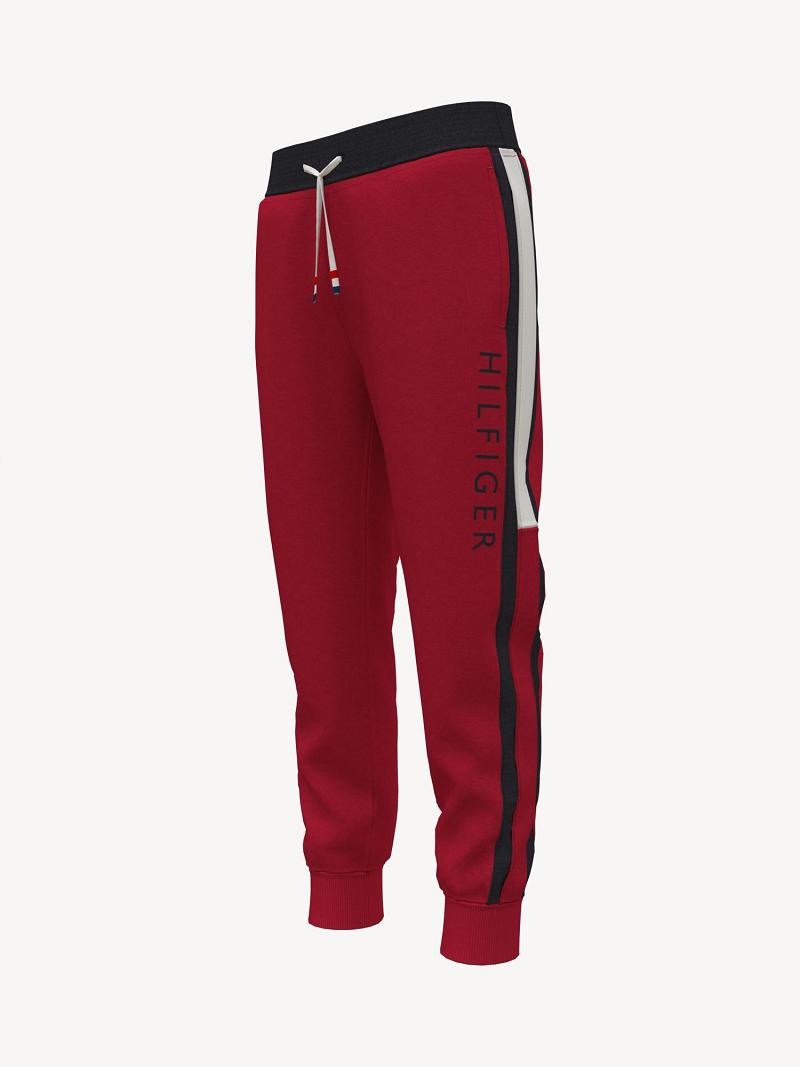 Fiú Tommy Hilfiger Signature Jogger Nadrág Piros | HU 2141DFM